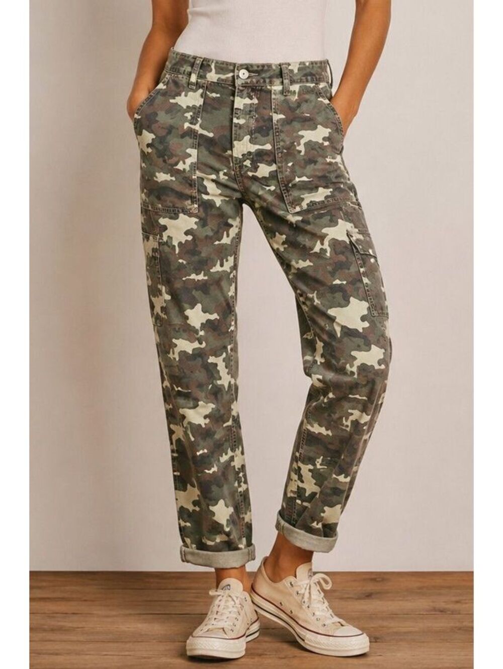 Anthropologie The Wanderer Camo Utility Cargo Pants Women's 28